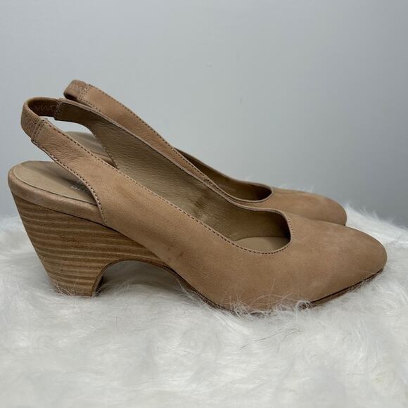 EILEEN FISHER Slingback Heels Womens Size 7 Leather Quiet Luxury Minimalist Work - Picture 4 of 8